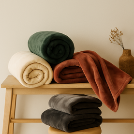 Fleece dekentjes & kussens