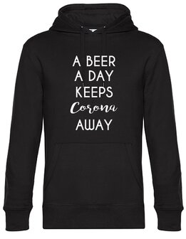 Hoodie unisex A beer a day keeps corona away