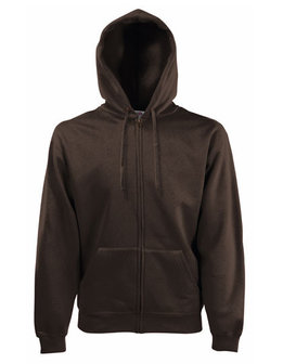 Premium hooded sweat jacket chocolade