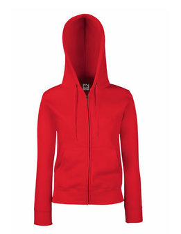 Dames premium hooded sweat jacket rood