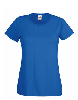  Dames t-shirt met ronde hals koningsblauw