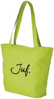 Strandtas/shopper lime Juf