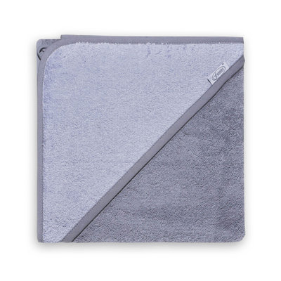 Badcape grey blue met naam