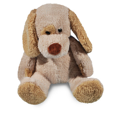 Knuffel hond lange oren 30cm met bedrukt t-shirt
