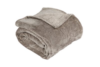  Fleece deken superzacht microflannel taupe