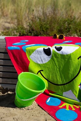 Badlaken Frog geborduurd met naam