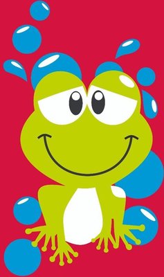 Badlaken Frog geborduurd met naam