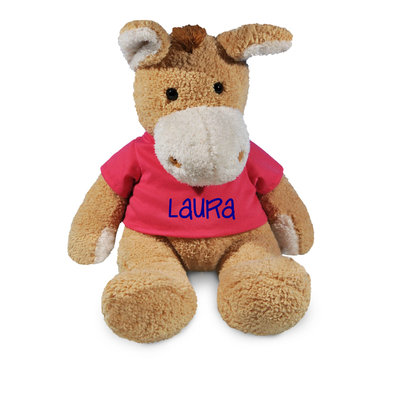 Knuffel ezel 45 cm met bedrukt t-shirt