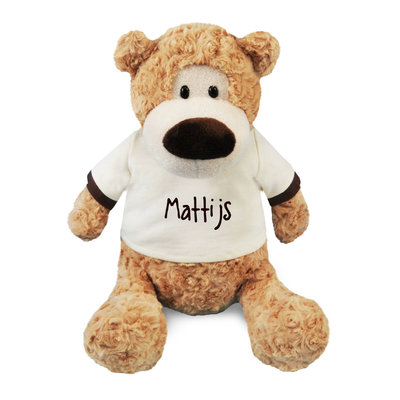 Knuffel beer Felix met bedrukt t-shirt