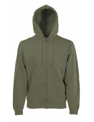 Premium hooded sweat jacket olijfgroen