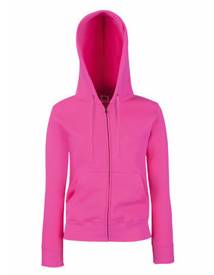  Dames premium hooded sweat jacket fuchsia