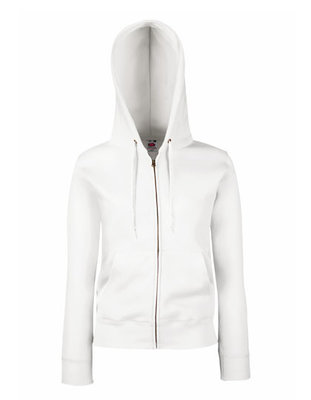  Dames premium hooded sweat jacket wit