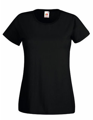  Dames t-shirt met ronde hals zwart