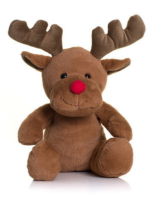 Knuffel Rudolf met t-shirtje geborduurd met naam.