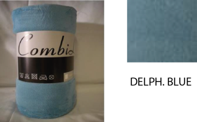 Coral fleece deken superzacht Combi Line Dephine blue