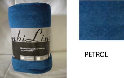 Coral fleece deken superzacht Combi Line Petrol