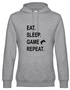 Hoodie unisex eat sleep game repeat