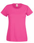  Dames t-shirt met ronde hals fuchsia